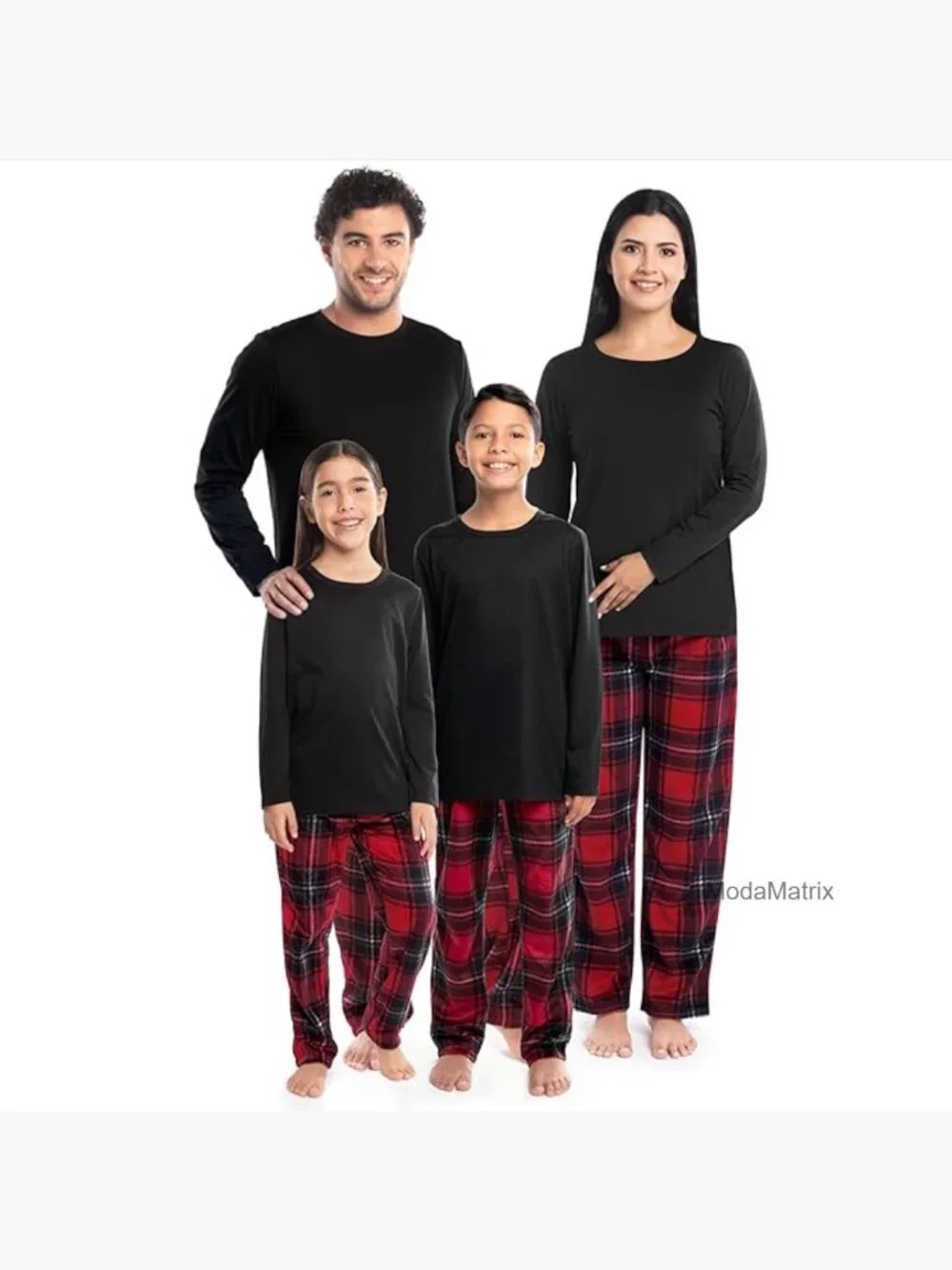 Large Matching Family Pajama Set - Cotton/Polyester, Red Plaid, 2 Piece